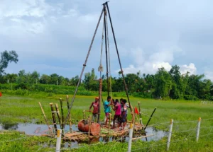 Geotechnical engineer analyzing soil samples for building stability